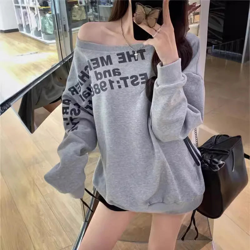 Off Shoulder Oversized T Shirt for Women