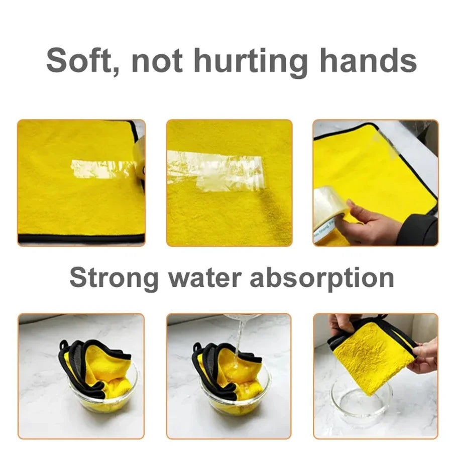 Microfiber Car Cleaning Towels – Ultra Soft Double Layer Drying Cloth for Car Detailing