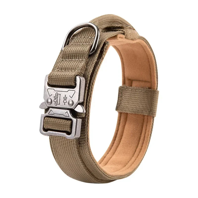 Tactical Dog Collar with Leash Attachment for Medium Large Dogs Training