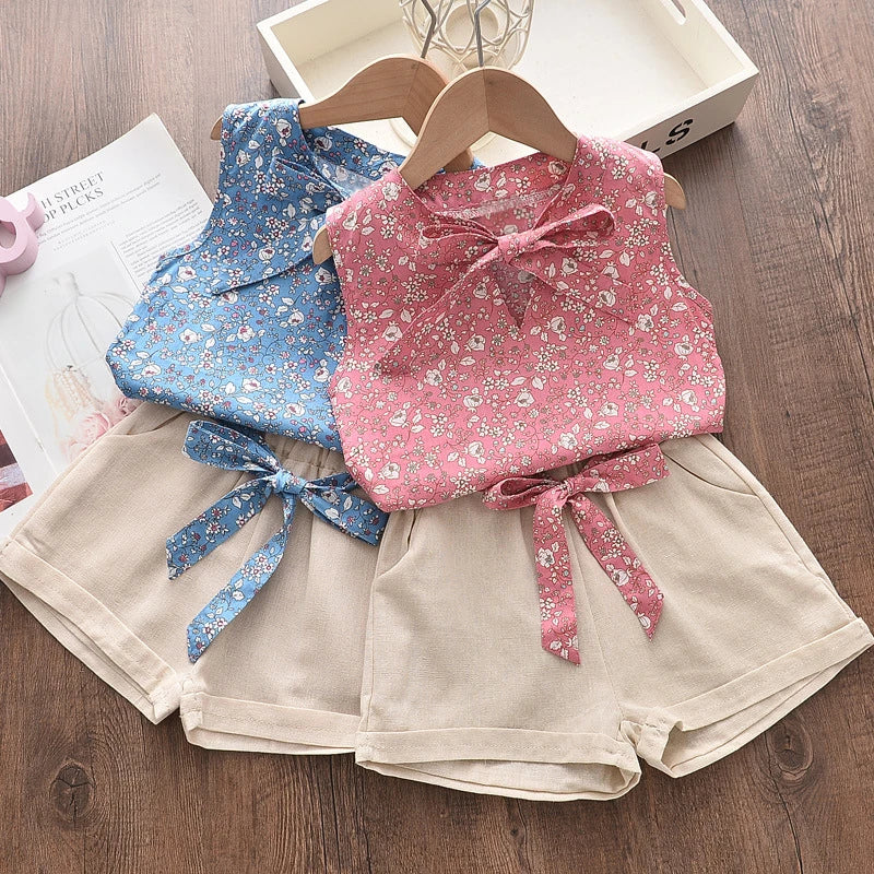 Baby Girl Summer Vest and Shorts Set