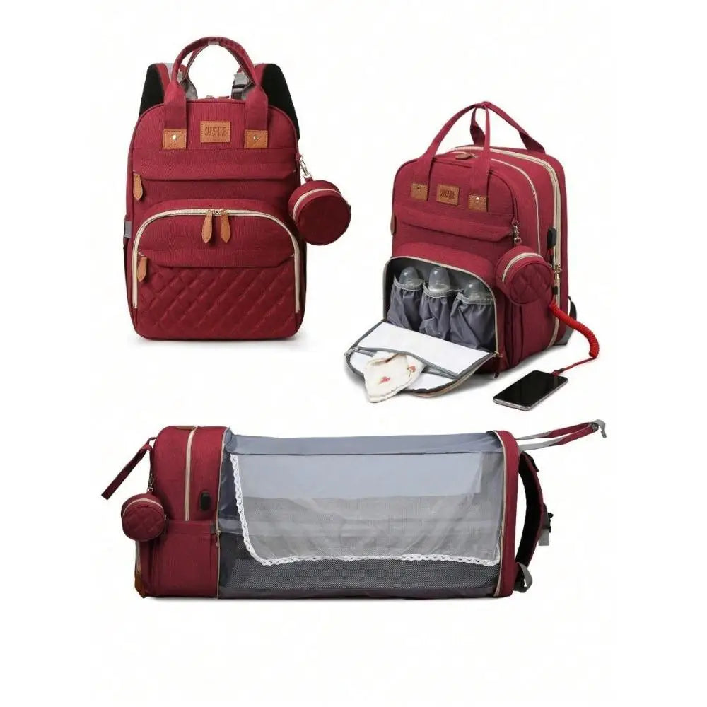 3 in 1 Diaper Bag Backpack Foldable Baby Bed Travel Bag