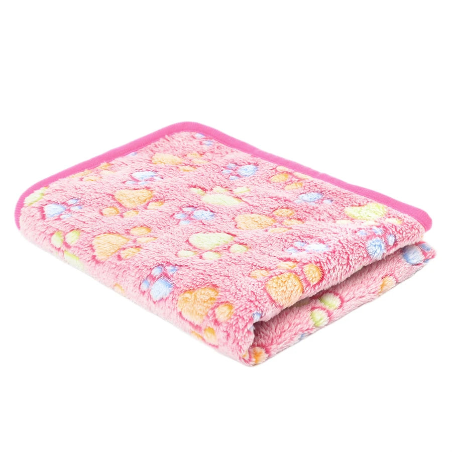 Soft Flannel Pet Blanket Paw Print for Dogs and Cats