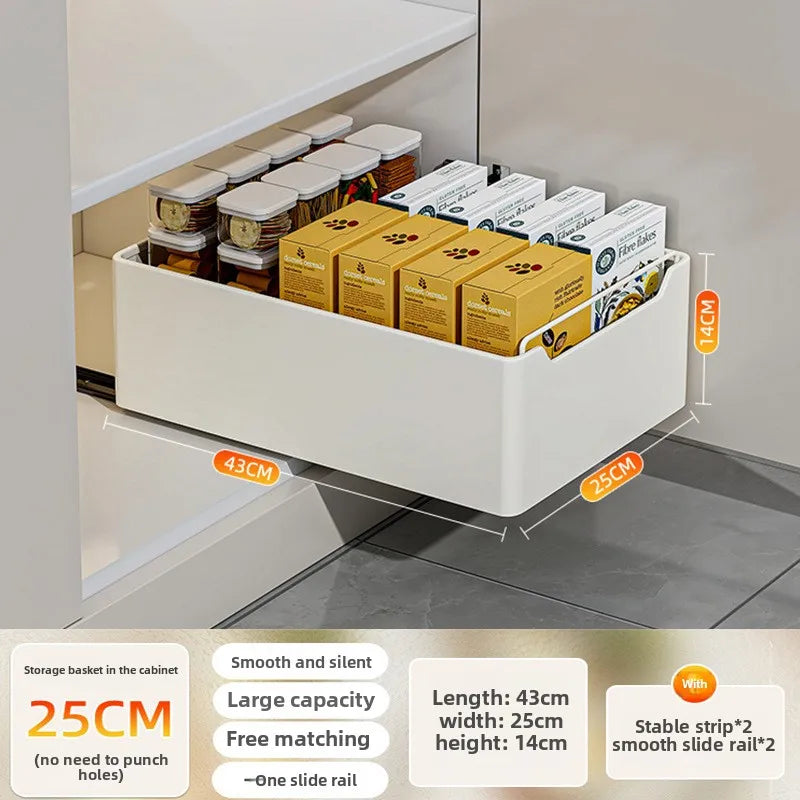 Pull Out Kitchen Storage Rack Sliding Drawer Spice Organizer Shelf Cabinet Tray