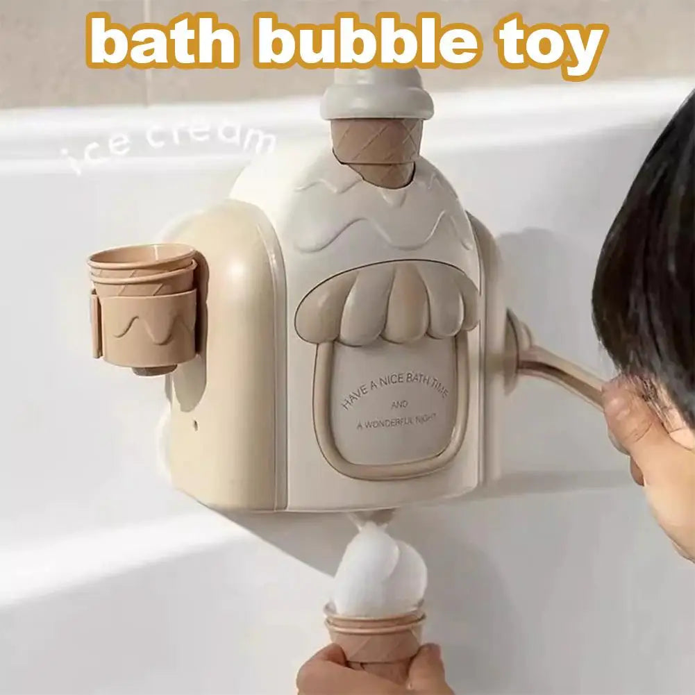Ice Cream Bubble Bath Toy Foam Machine for Toddlers