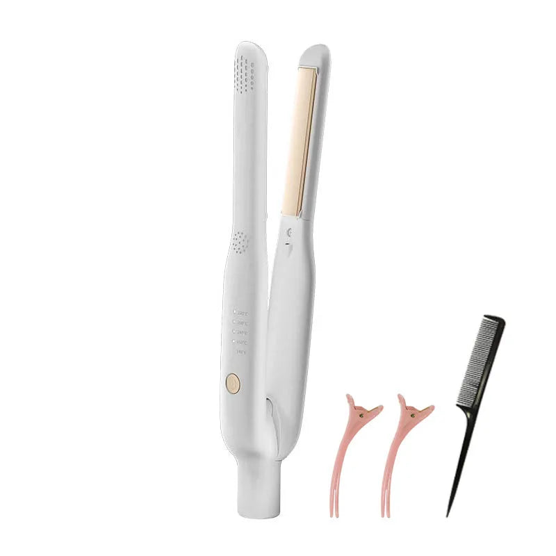 2-in-1 Mini Hair Straightener Curler Ceramic Fast Heating 140-220C Portable Travel Flat Iron