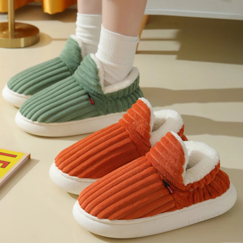 Cozy Plush Slippers Warm Fleece Lined Indoor House Shoes Soft Comfortable Winter Slippers for Men Women