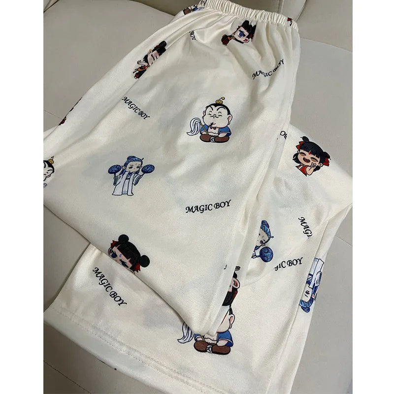 Sanrio Hello Kitty Pajama Pants Women Loose Cartoon Home Trousers