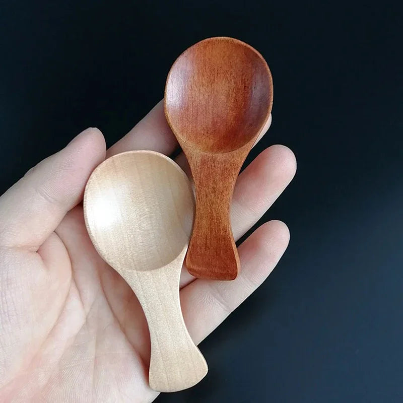 4pcs Mini Wooden Spoon Set Small Scoop for Spice Sugar Tea Coffee