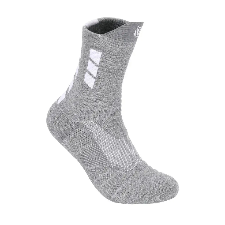 Veidoorn Sport Socks Mid Calf Thick Cushion Non Slip Running Basketball Cycling Socks