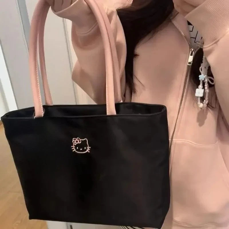 Hello Kitty Embroidered Tote Bag Large Capacity Shoulder Bag