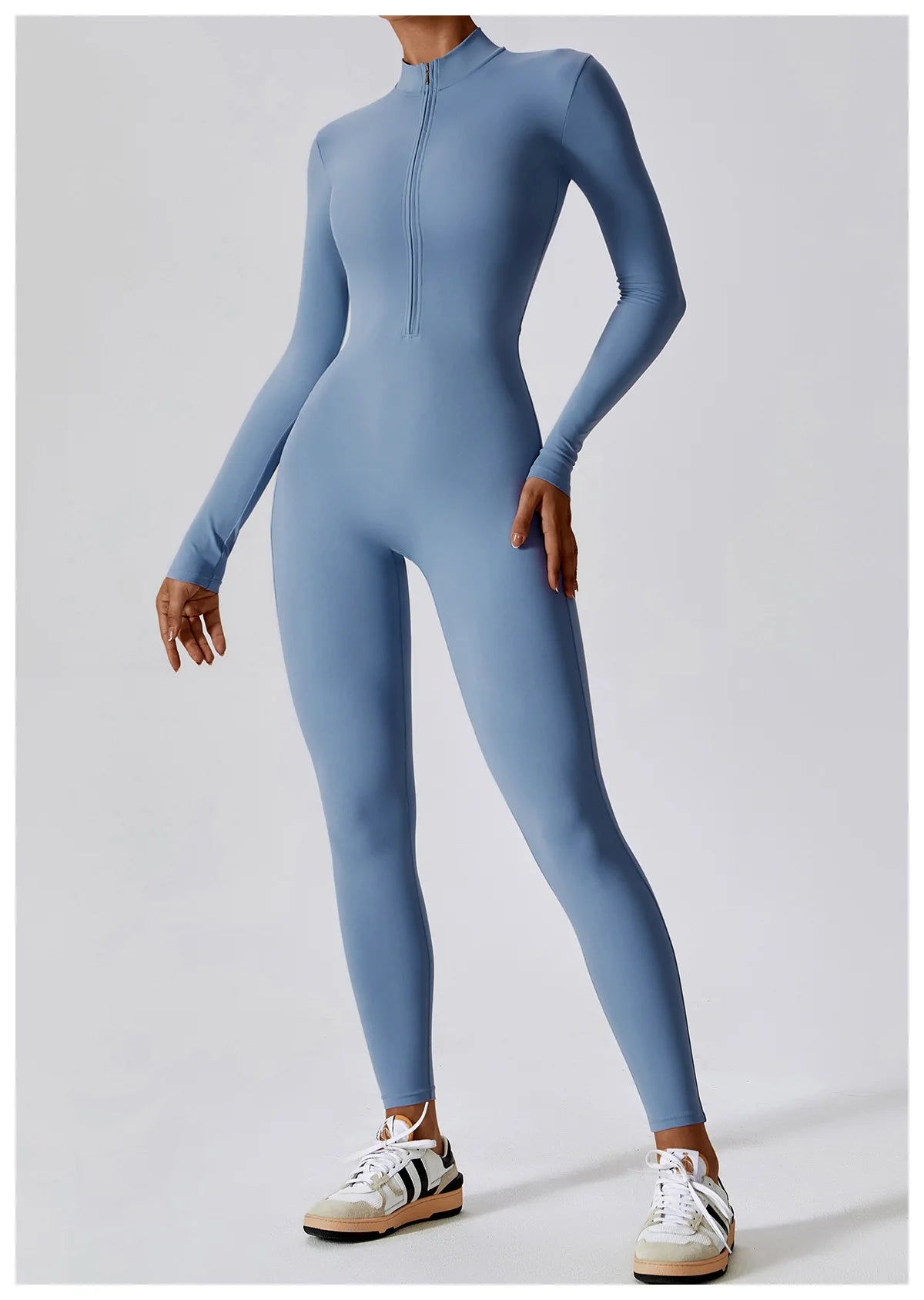 Women Zip Front Seamless Jumpsuit Short Sleeve Fitness Romper Bodycon Workout Outfit