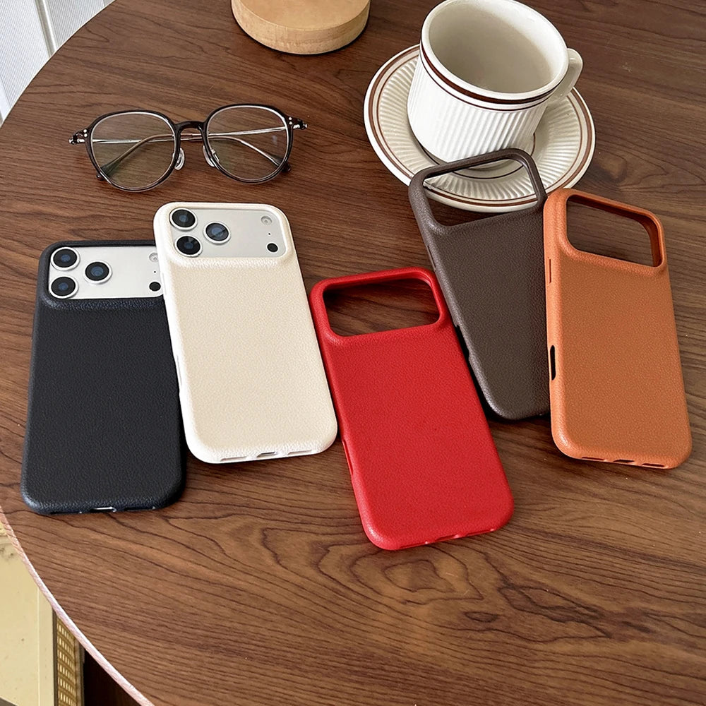 Leather Texture Shockproof Soft TPU iPhone Case