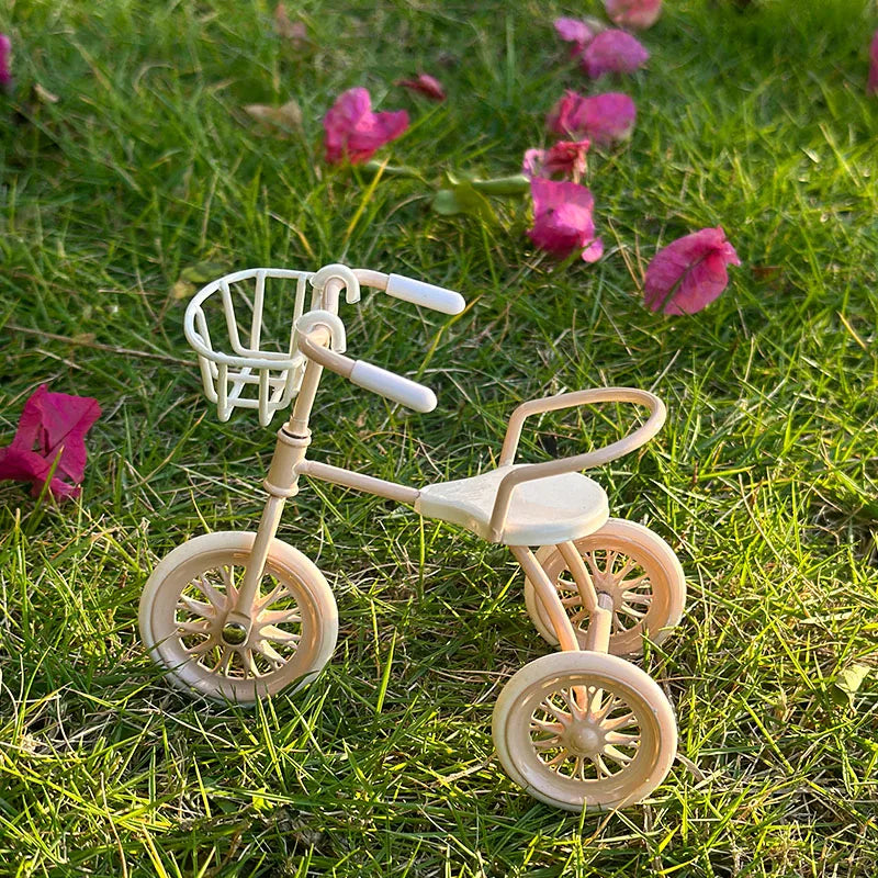 Miniature Iron Tricycle Realistic Bicycle Accessory Home Decor Gift