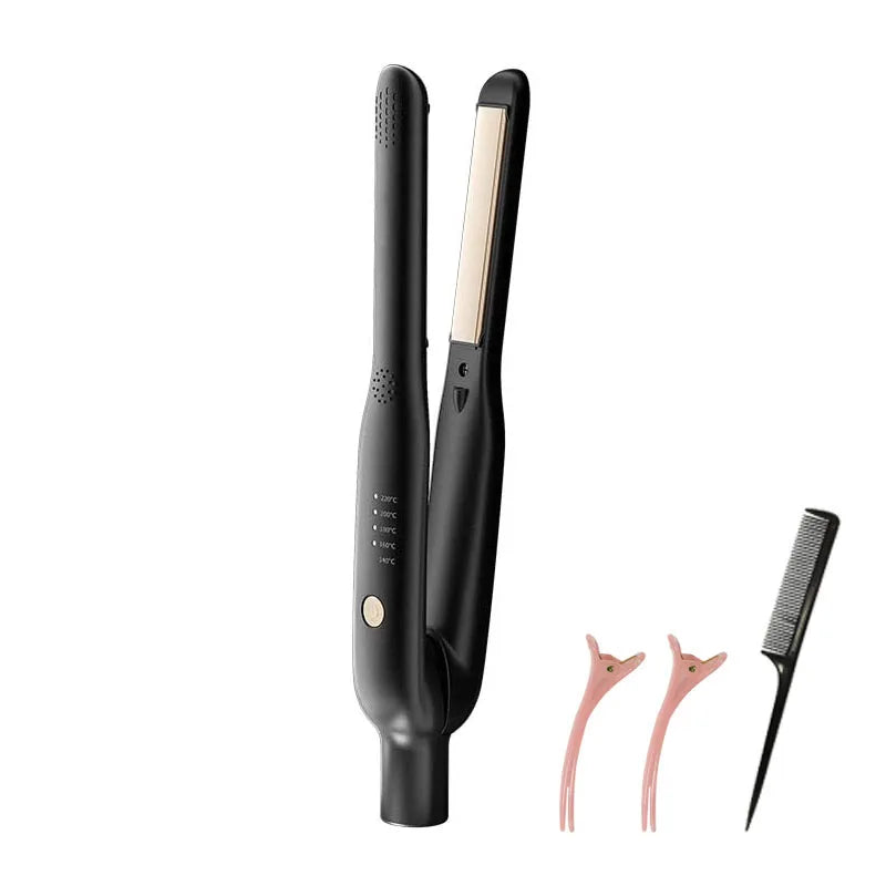 2-in-1 Mini Hair Straightener Curler Ceramic Fast Heating 140-220C Portable Travel Flat Iron
