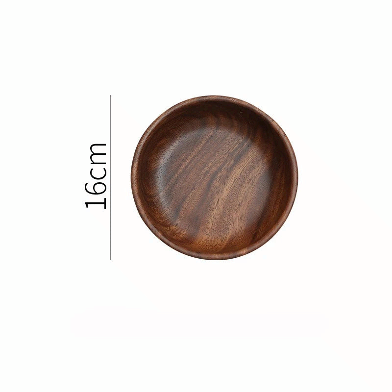 Walnut Wood Boat Bowl Solid Wooden Salad Fruit Bowl Vintage Kitchen Decor
