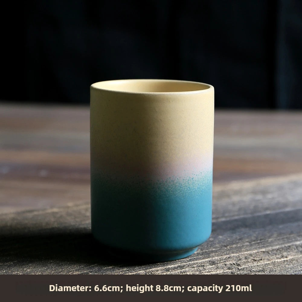 Stoneware Coffee Mug Kiln Fired Gradient Large Water Cup