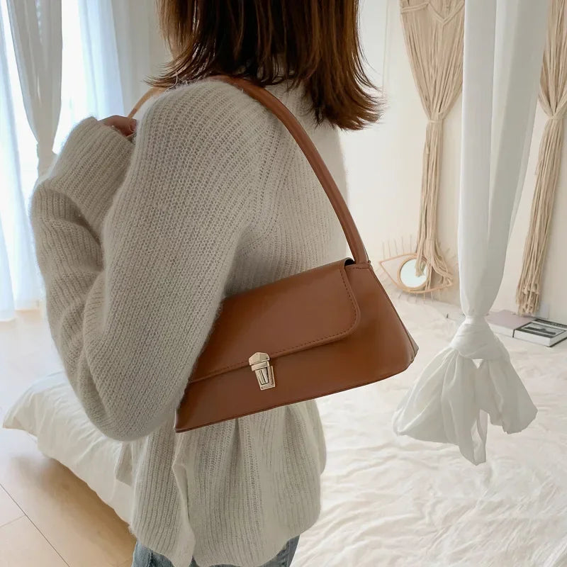 Women Crossbody Shoulder Bag Fashion Solid Color Underarm Purse