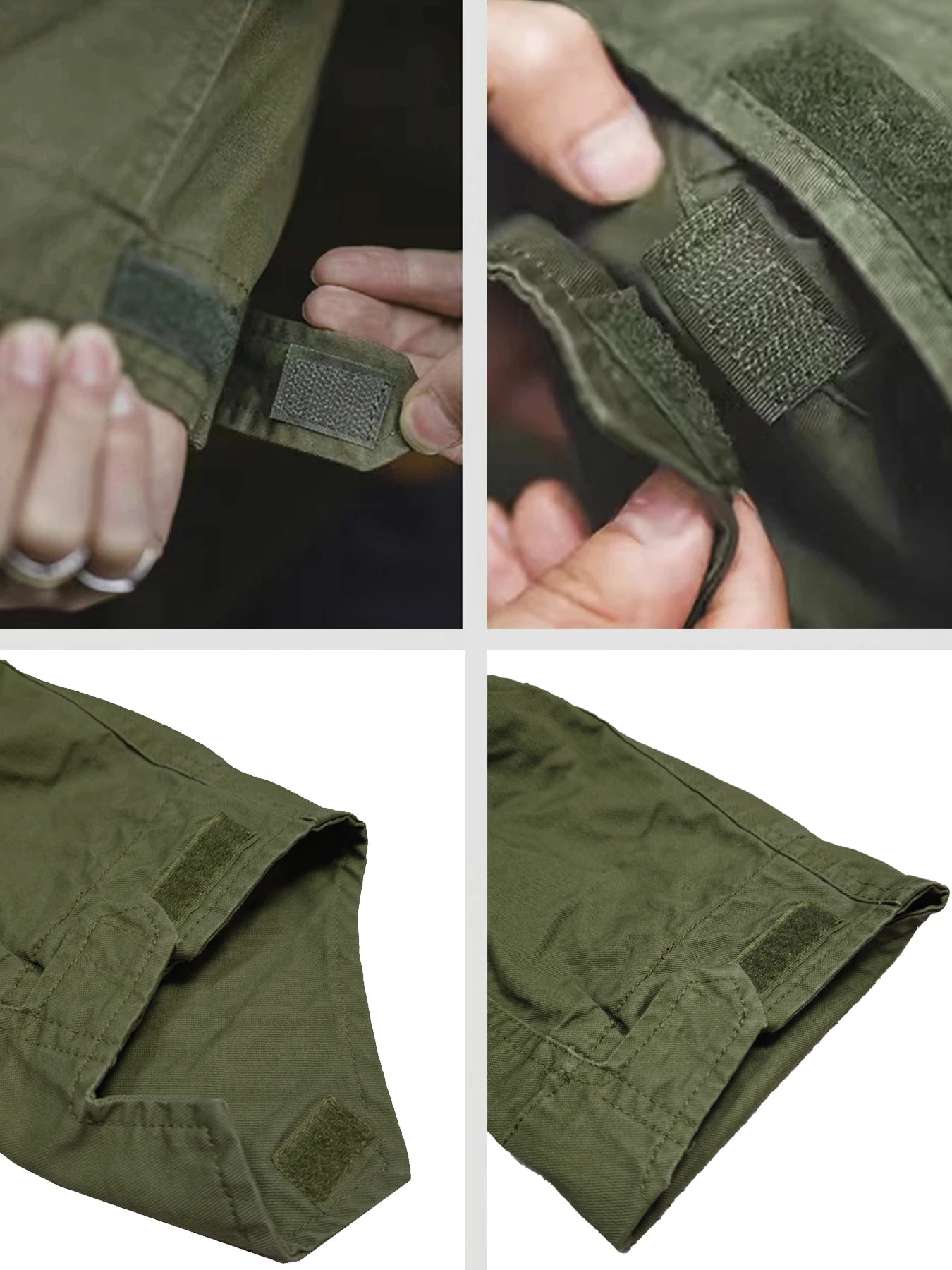 Men Military Field Jacket Retro Cotton Multi Pocket Zipper Coat