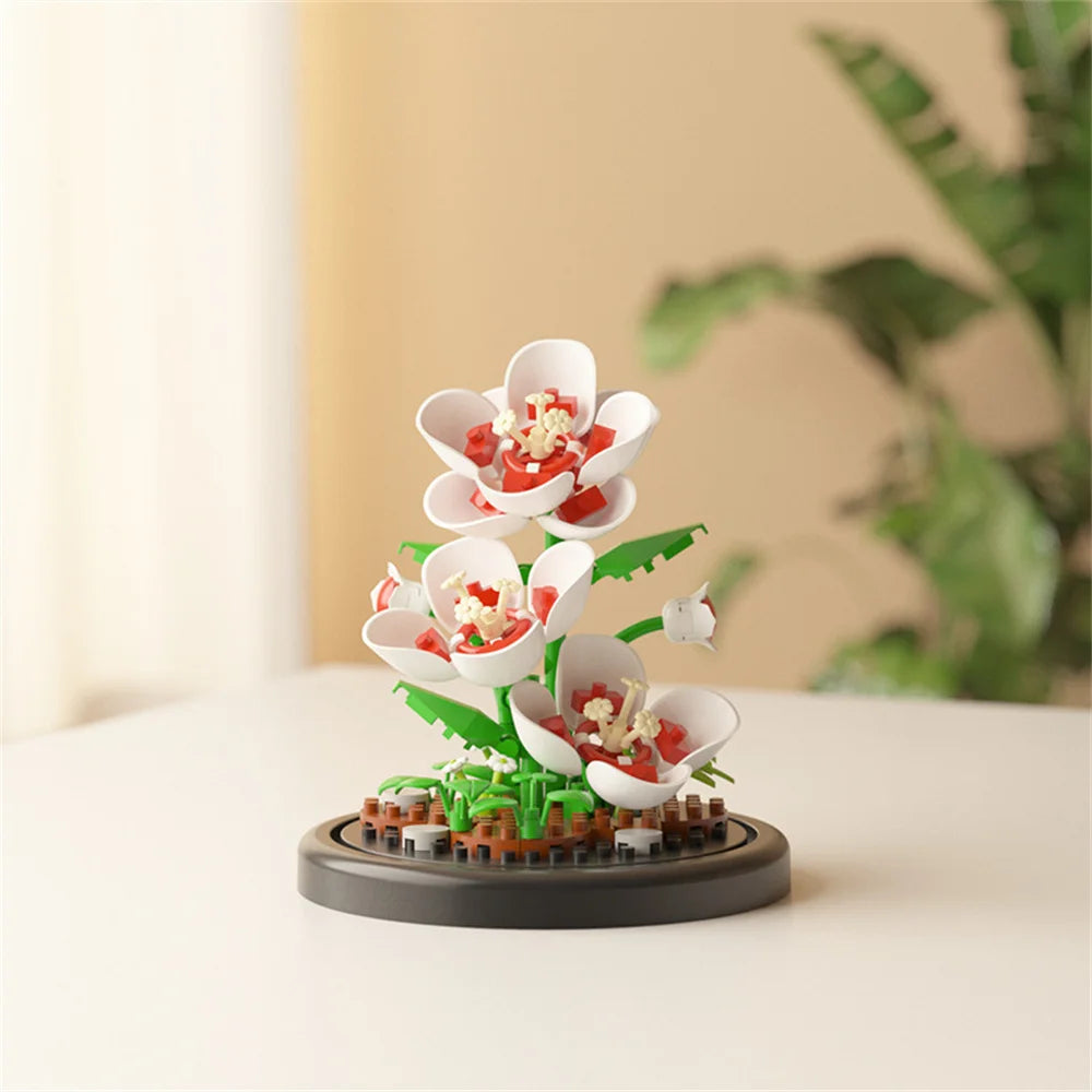 Eternal Flower Bouquet Building Blocks Bonsai Potted Plant DIY Model Toy Gift