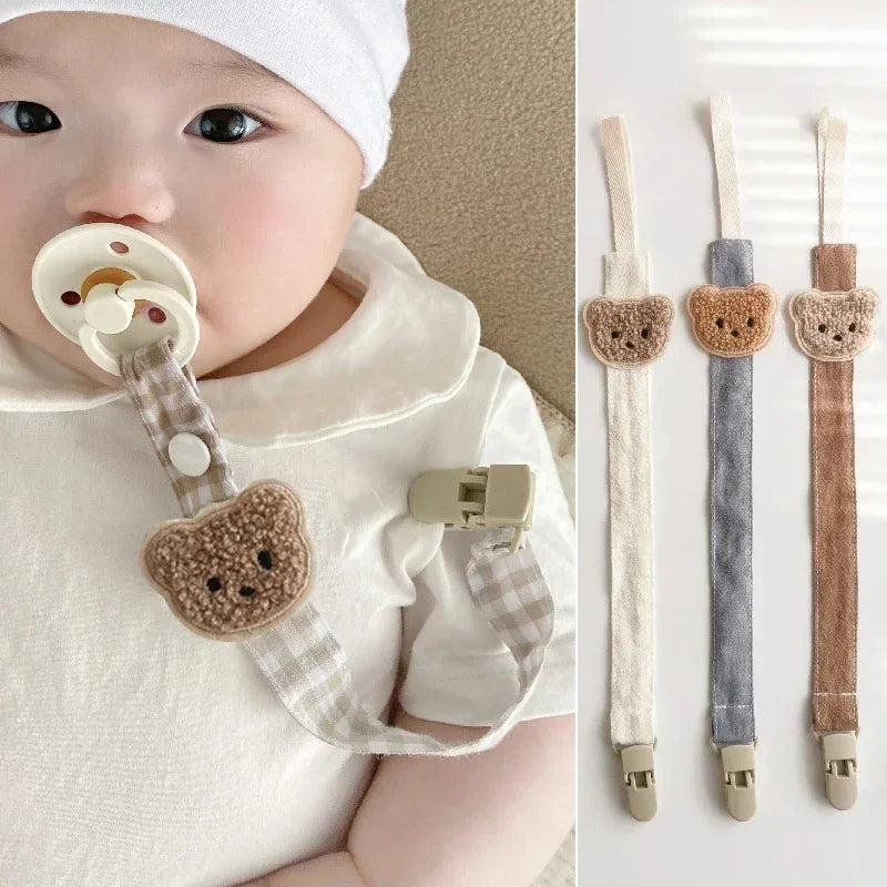 Bear Baby Pacifier Clip Chain Anti Drop Teether Strap