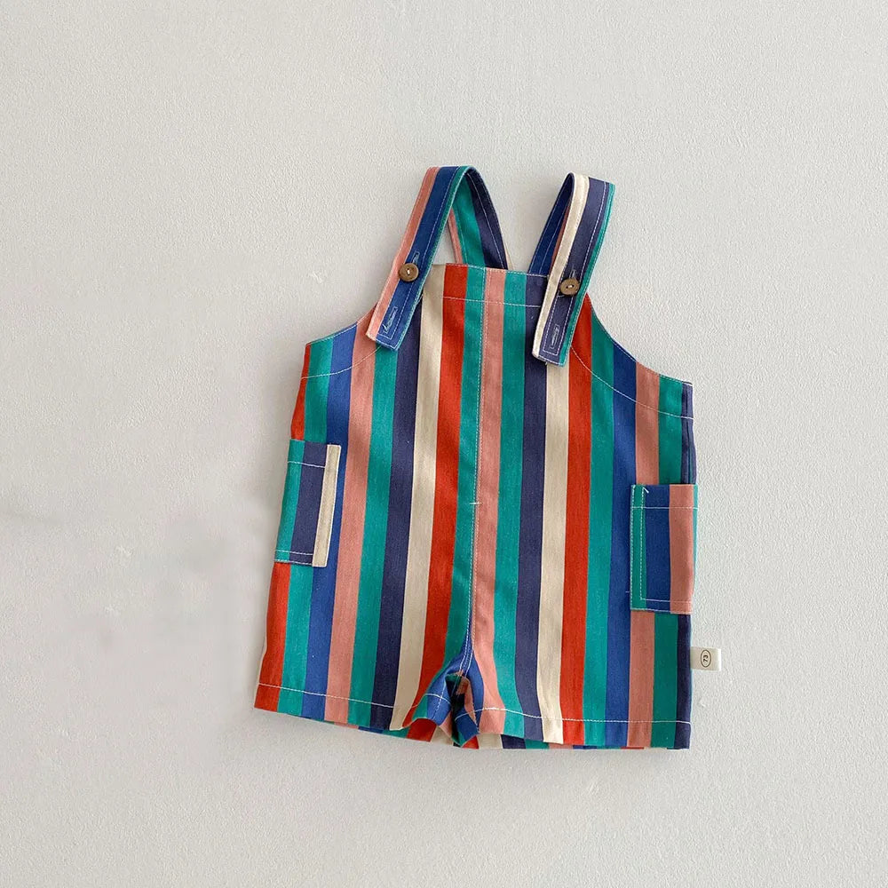 Kids Polka Dot Striped Overalls Fashion Jumpsuit for Boys & Girls