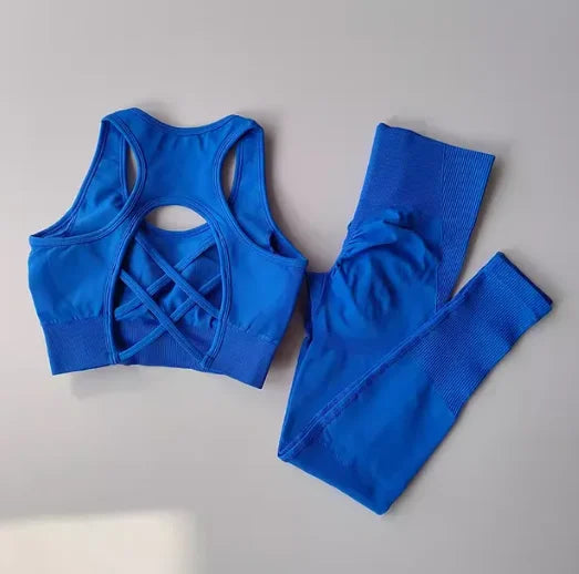 Women Sports Bra Set Fitness Tank Top Leggings Yoga Workout Set Shockproof