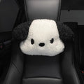 Cute Plush Dog Car Neck Pillow Lumbar Back Support Cushion