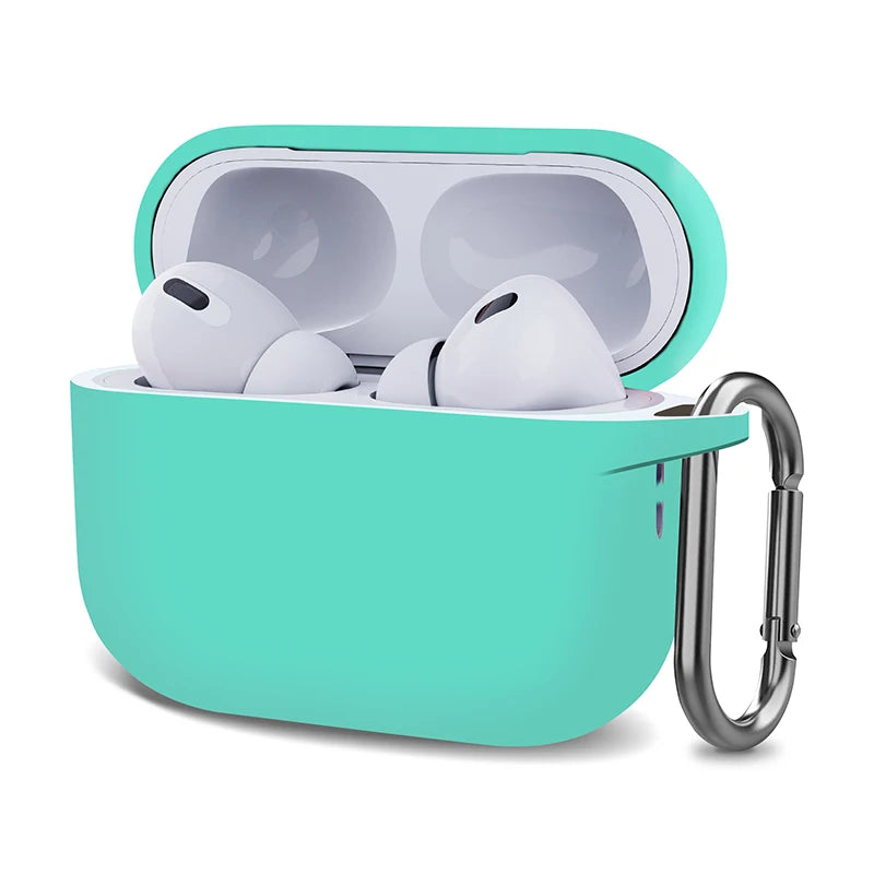 Silicone AirPods Case with Carabiner Shockproof Protective Cover for AirPods 1 2 3 Pro Pro 2