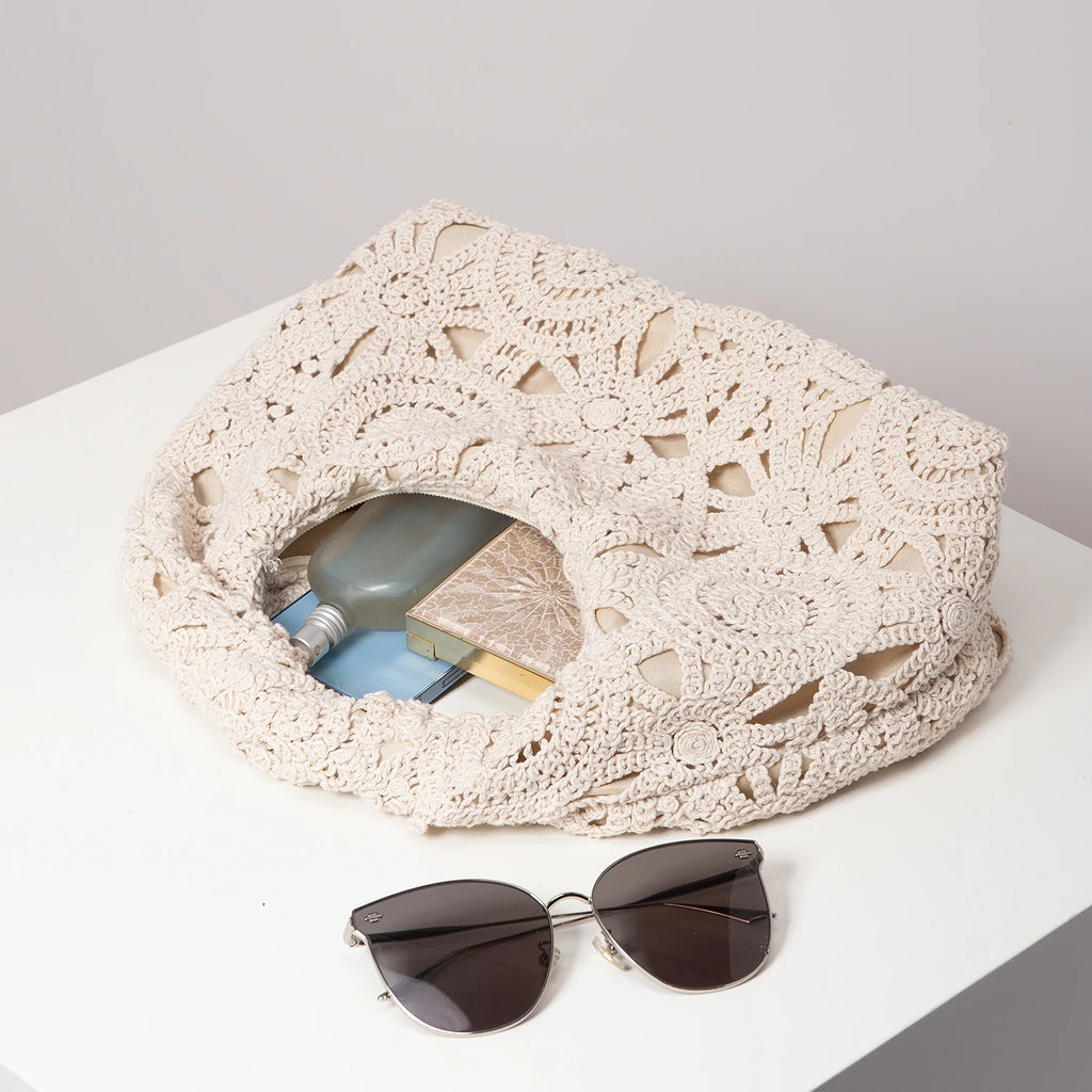 Boho Woven Beach Bag Crochet Handbag for Women