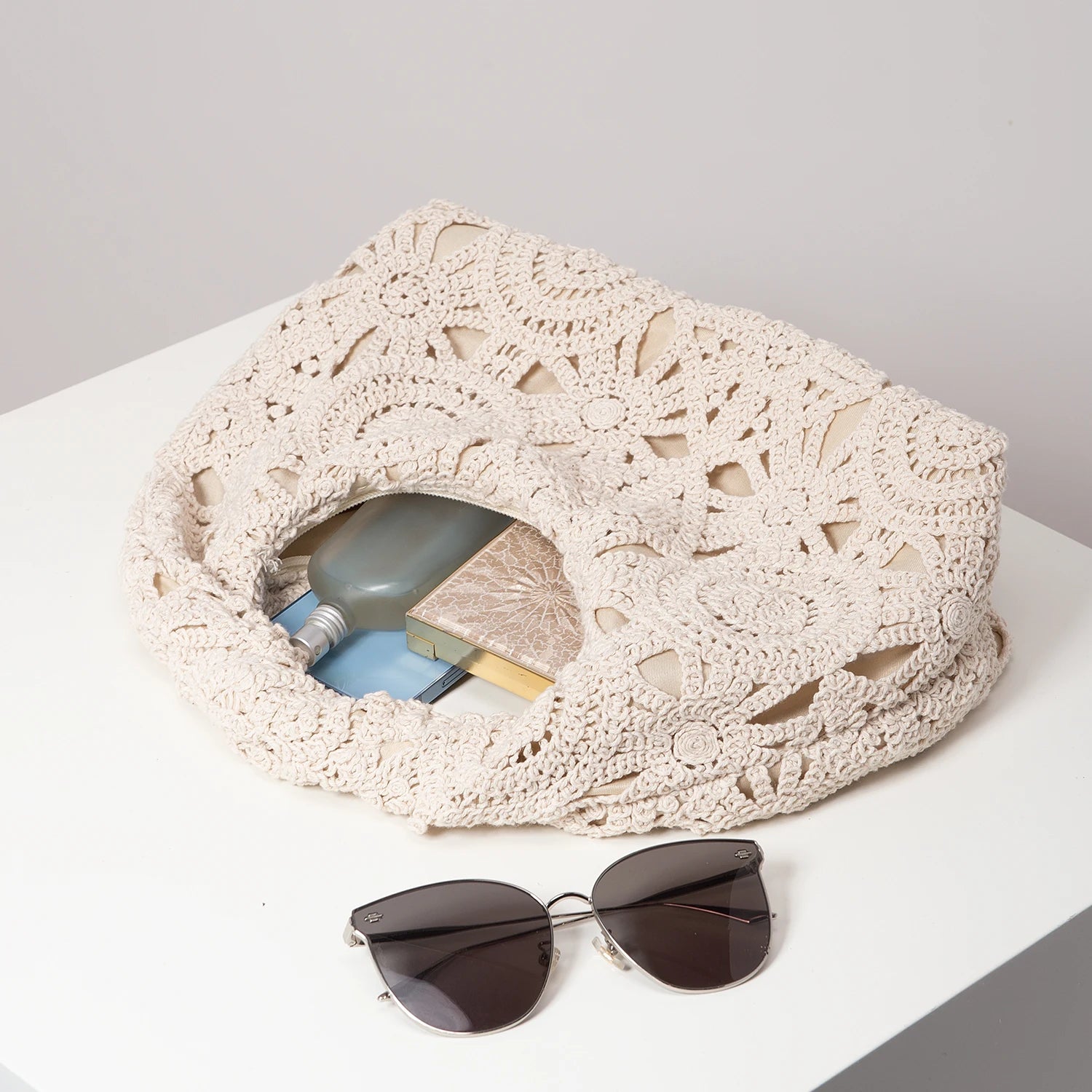 Boho Woven Beach Bag Crochet Handbag for Women