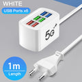 6 in 1 USB Charging Station Fast Charger Power Strip for iPhone 16 Home Desktop