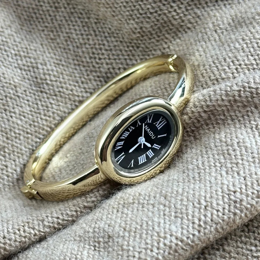 Ladies Gold Bracelet Watch Stainless Steel Small Dial Wristwatch