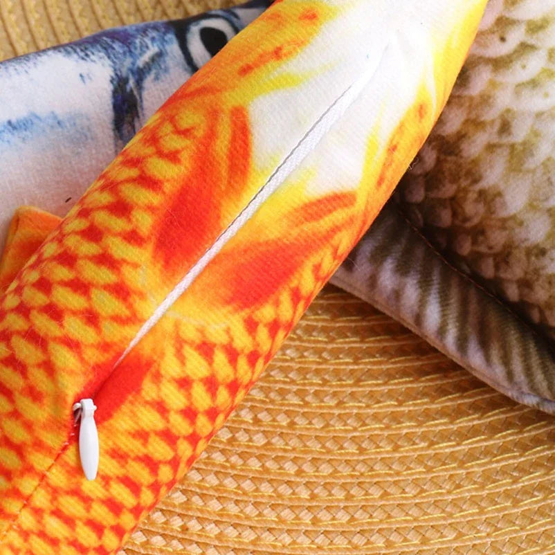 Interactive Fish Plush Cat Toy Chew Teaser Toy
