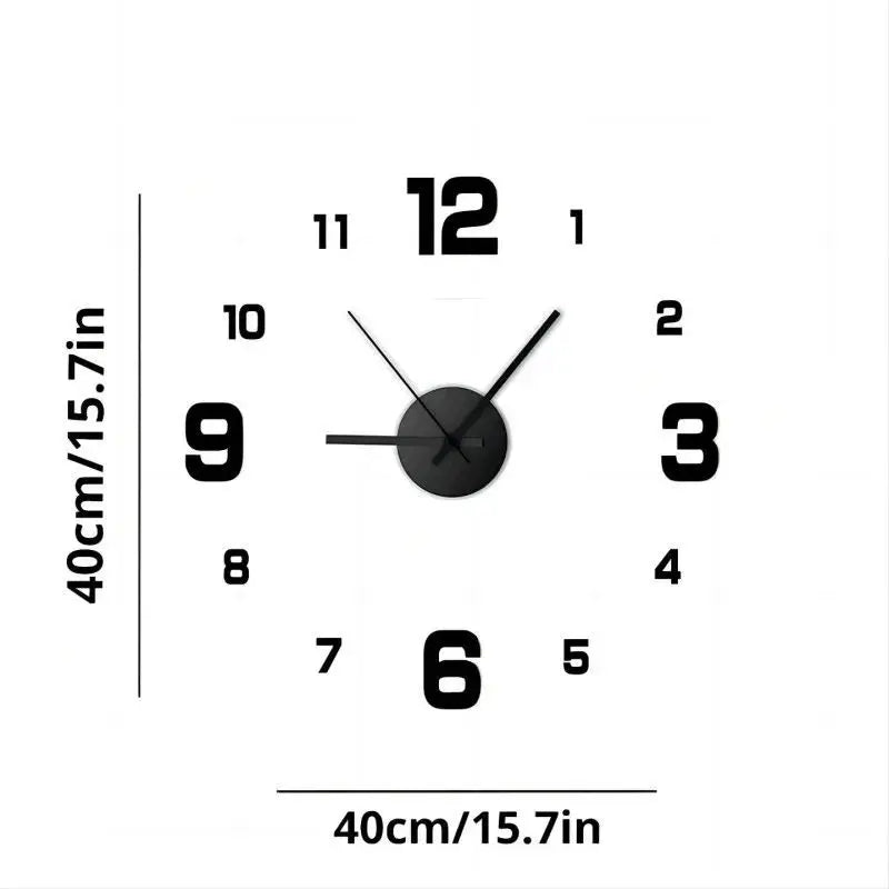 DIY Frameless Wall Clock Large 3D Wall Sticker Modern Home Decor Silent Clock