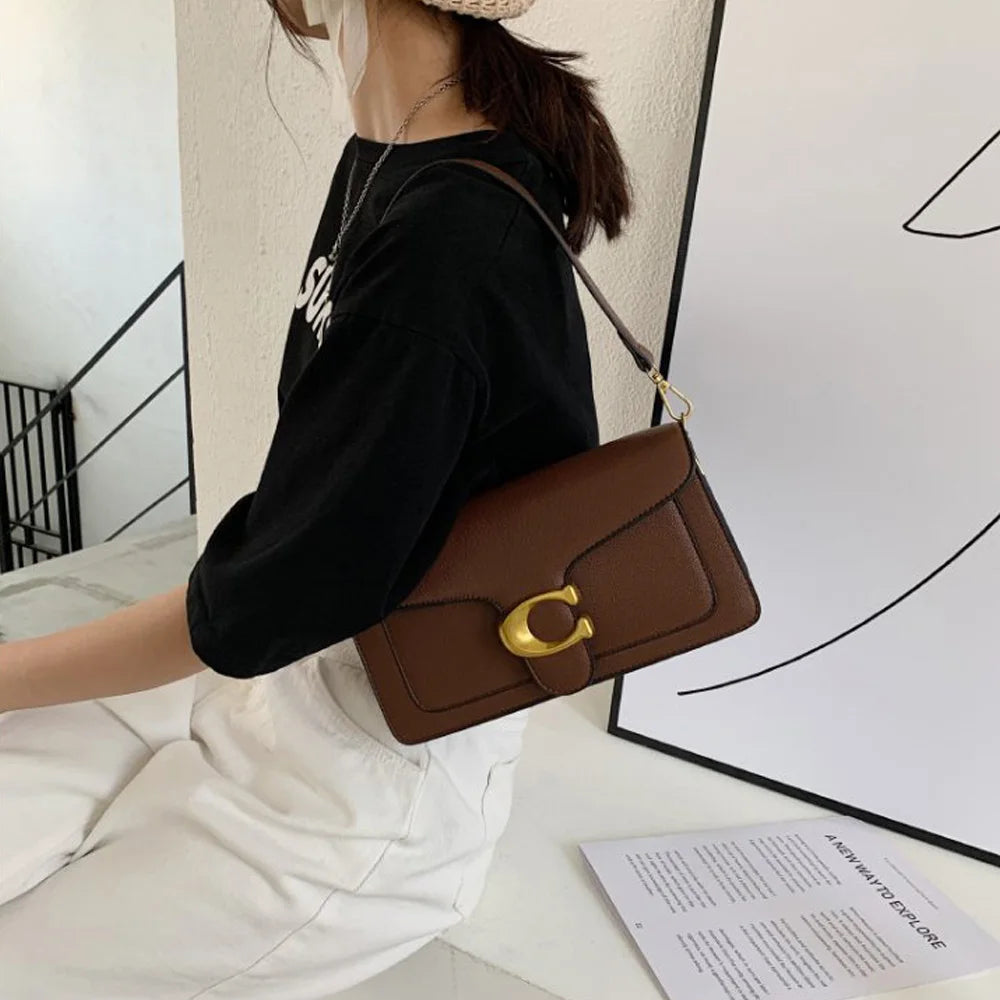 Women Small Square Crossbody Bag Double Strap Underarm Shoulder Purse Stylish Handbag