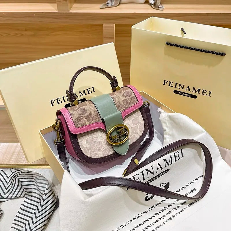 Women Minimalist Contrast Crossbody Box Bag