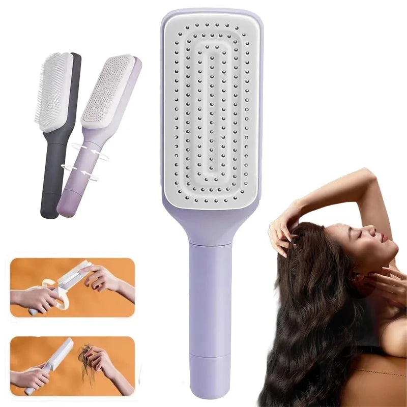 Self Cleaning Air Cushion Hair Brush Retractable Massage Comb