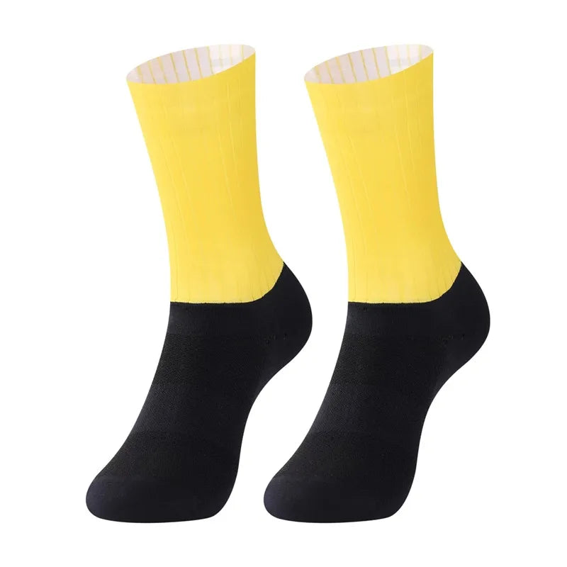 Aero Silicone Anti Slip Cycling Socks Men Breathable Running Bike Socks