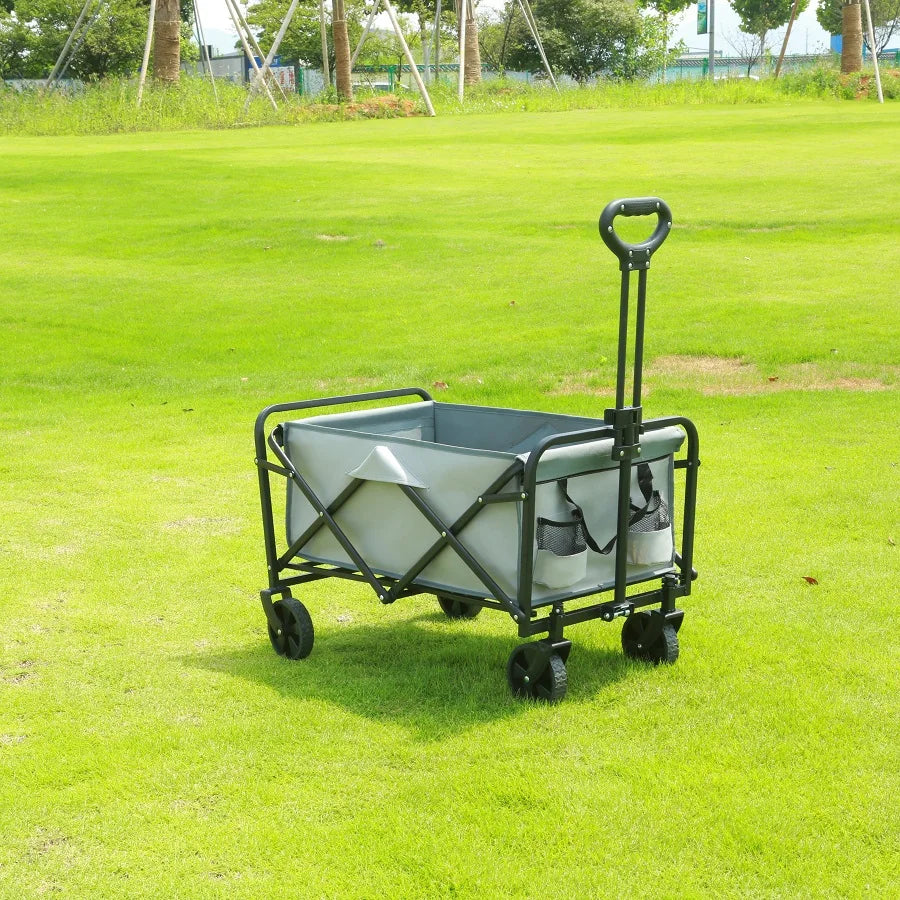 Folding Beach Wagon Large Capacity Heavy Duty Collapsible Camping Cart