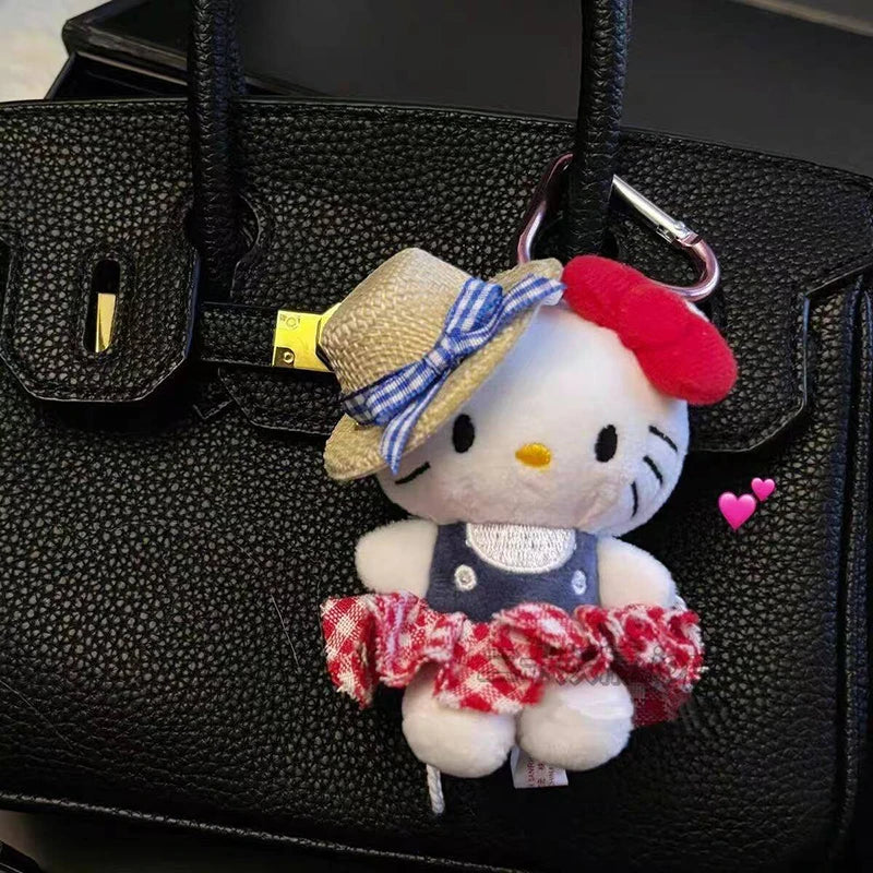 Cute Cat Plush Keychain Bag Charm for Girls