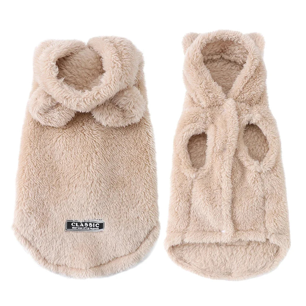 Soft Fleece Dog Hoodie Warm Pet Sweater Jacket