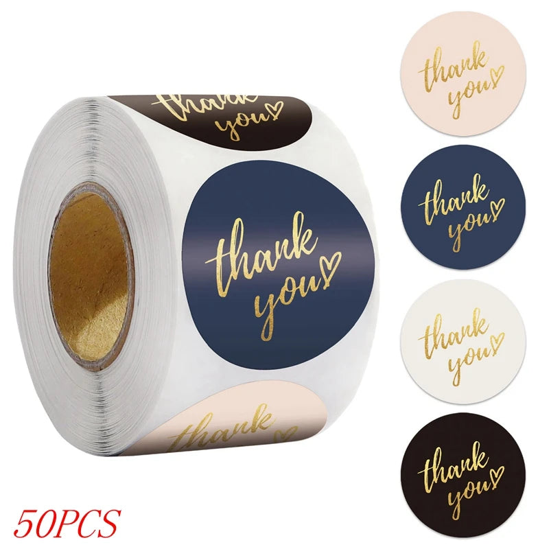 Thank You Stickers Roll – Elegant Packaging Labels for Small Business & Gift Wrapping