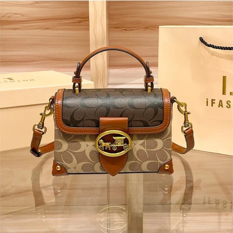 Women Minimalist Contrast Crossbody Box Bag