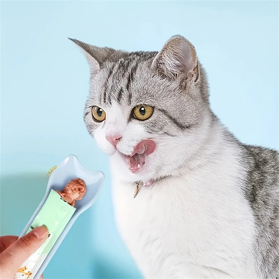 Cat Treat Squeeze Spoon Feeder for Lickable Wet Snacks