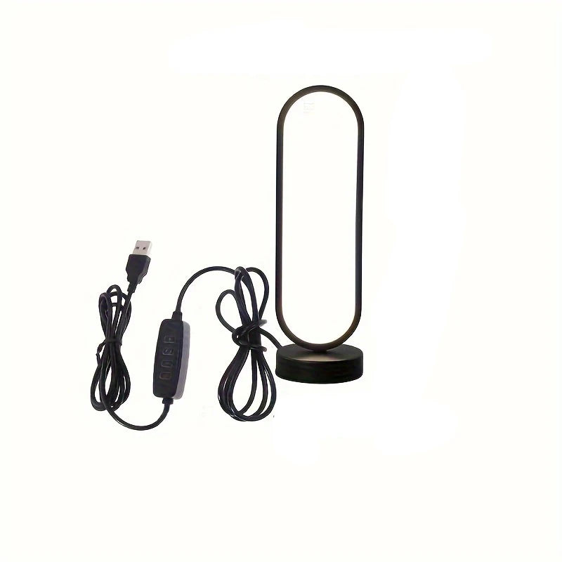LED Ring Table Lamp 3 Color Dimmable Bedside Night Light for Bedroom Living Room