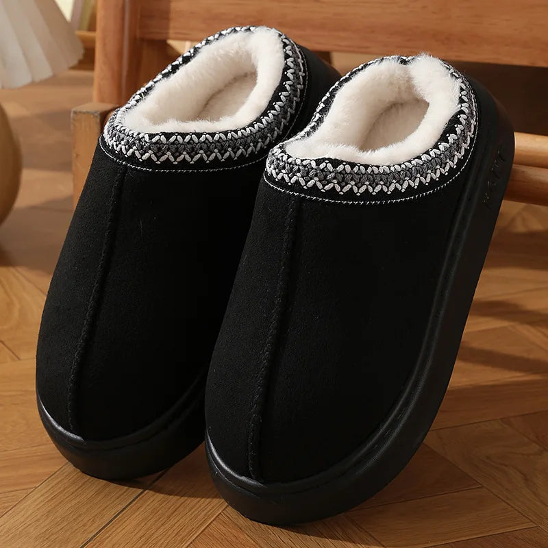 Fluffy Winter Slippers Women Plush Warm Indoor Shoes Anti Slip Soft Home Slippers Unisex Cozy House Slides