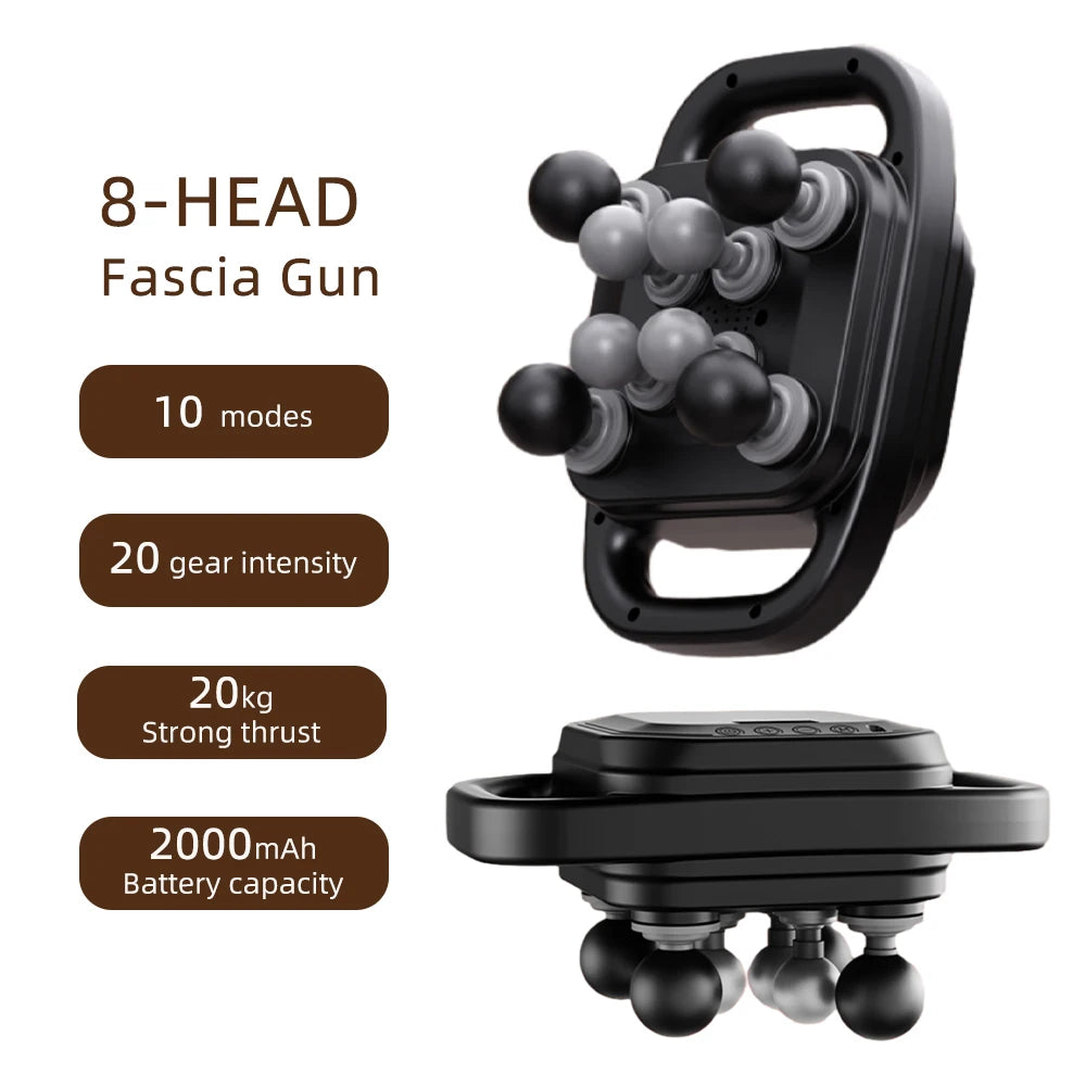42 Heads Massage Gun Deep Tissue Muscle Massager High Frequency Body Fascia Gun for Back Neck Shoulder