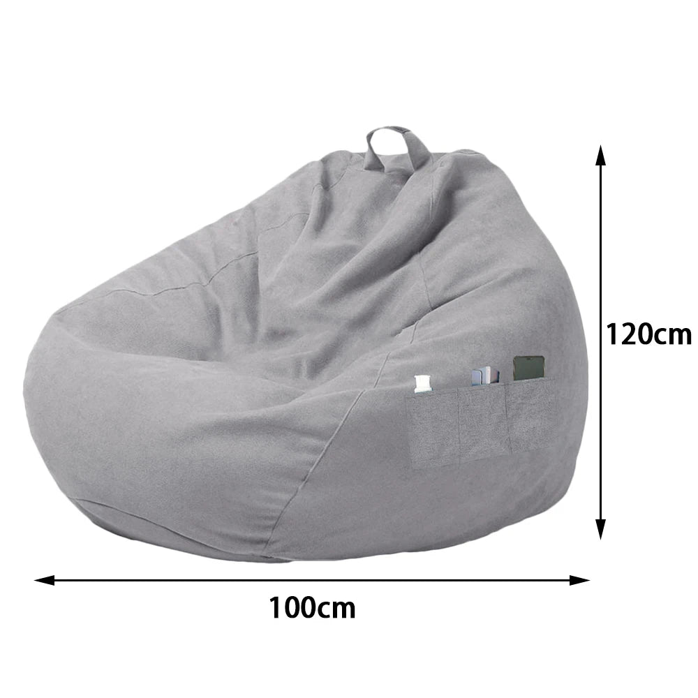 Large Bean Bag Chair Soft Fluffy Lazy Sofa Cover Tatami Living Room Seat