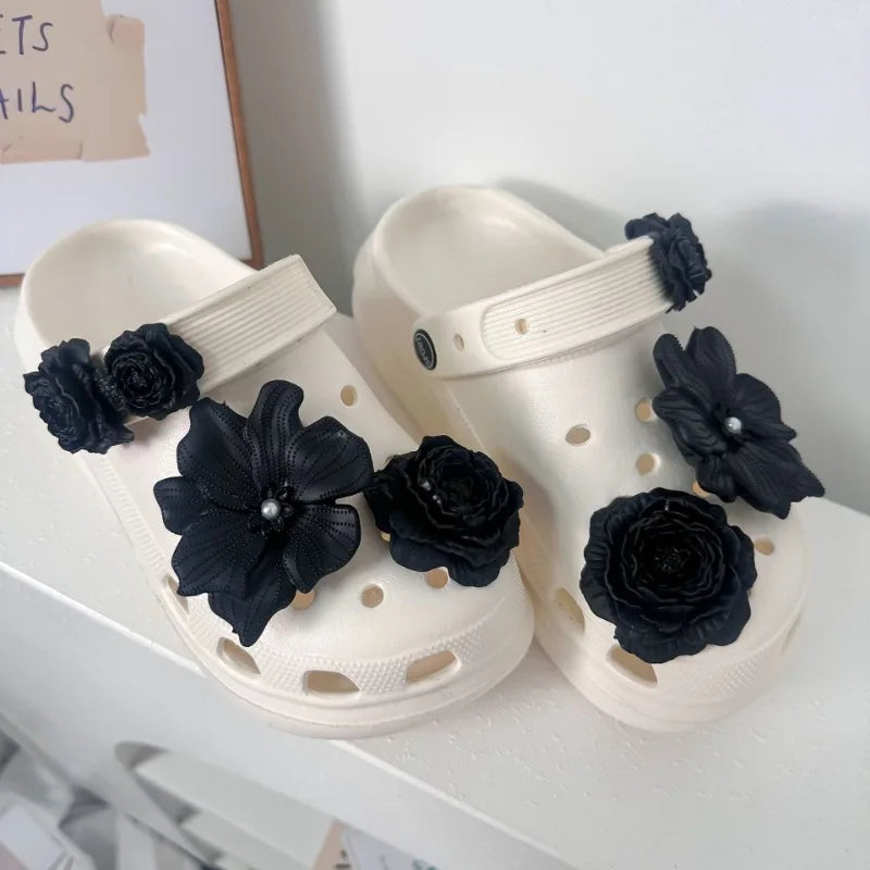 Shoe Charms Set 3D Flower DIY Buckle Accessories Hole Decorations Women Shoes