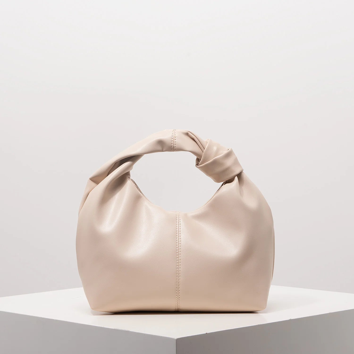Women Twist Square Clutch Bag Simple Solid Color Shoulder Handbag